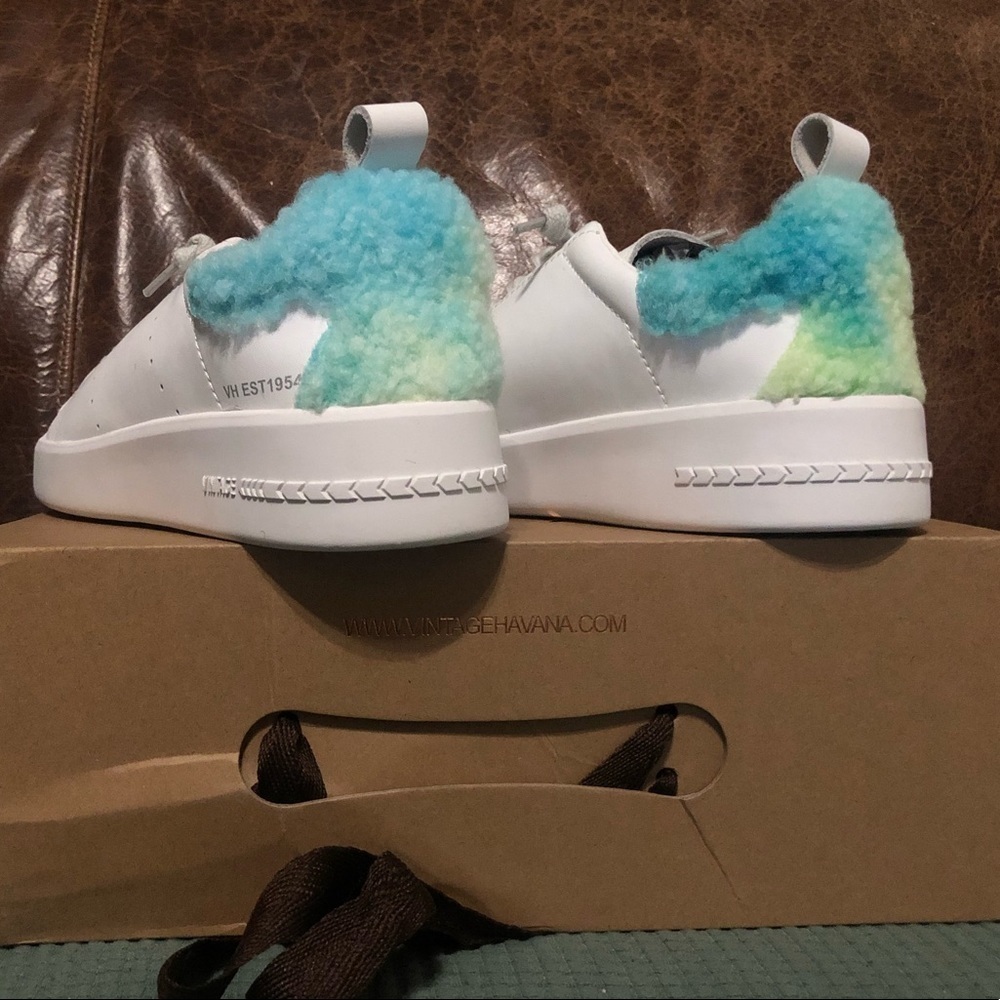 VINTAGE HAVANA Destiny Tie Dye Faux Fur Detail Sneaker Size 8 - Picture 8 of 10